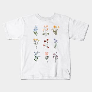 Watercolor Wildflowers Kids T-Shirt